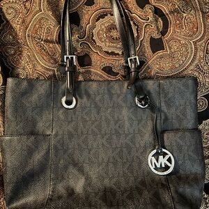 Michael Kors black signature leather purse